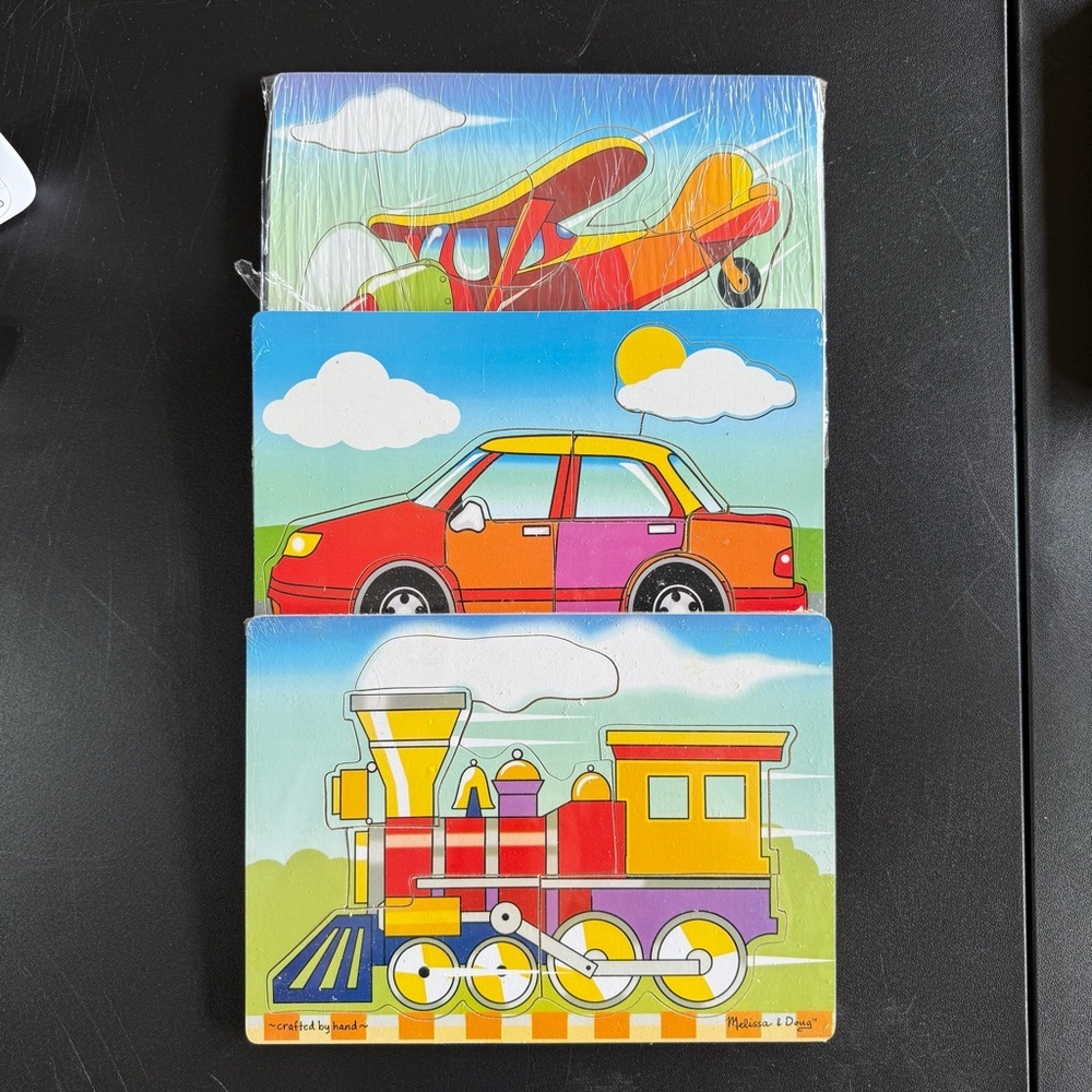 NEW Wood Melissa & Doug Puzzle Set